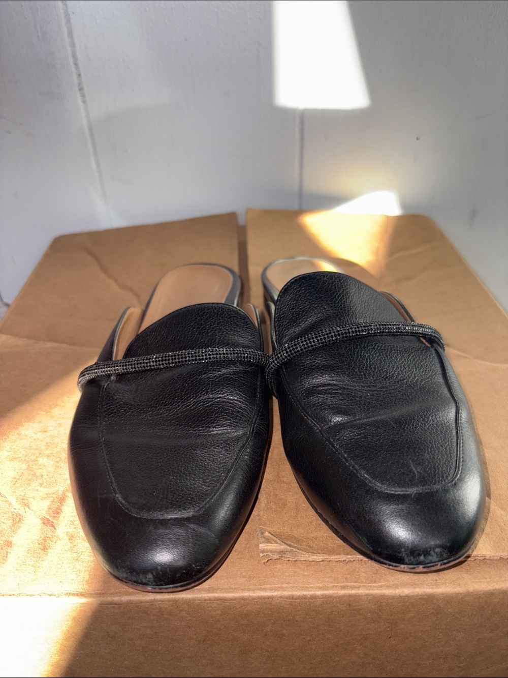 Vionic Black Leather Slip-On Mule Loafers size 7 - Picture 2 of 5